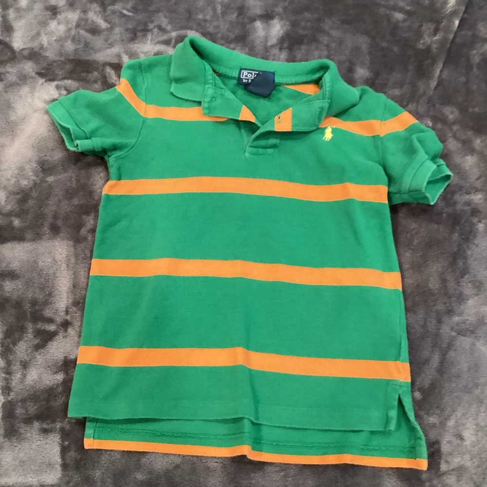 Ralph Lauren Kids Polo in Green and Orange
